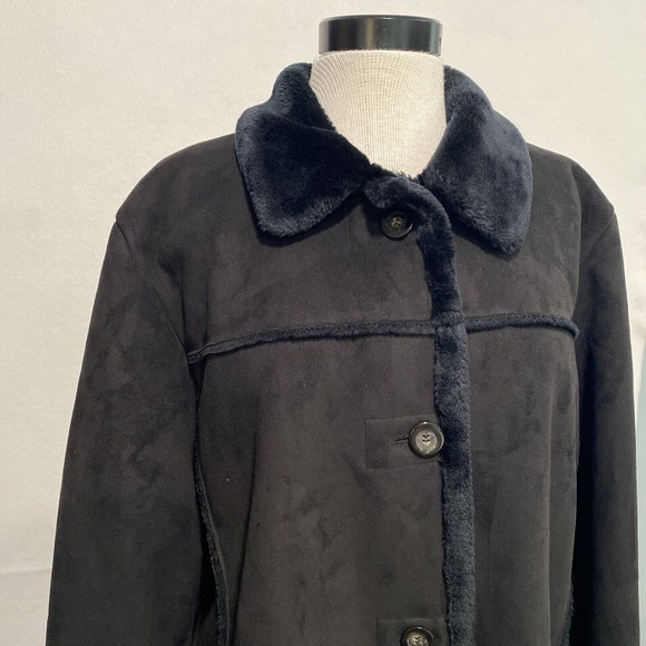Mulberry Street Vintage Women's XL Black Faux Fur Suede Penny Lane Afghan Coat - Picture 4 of 13